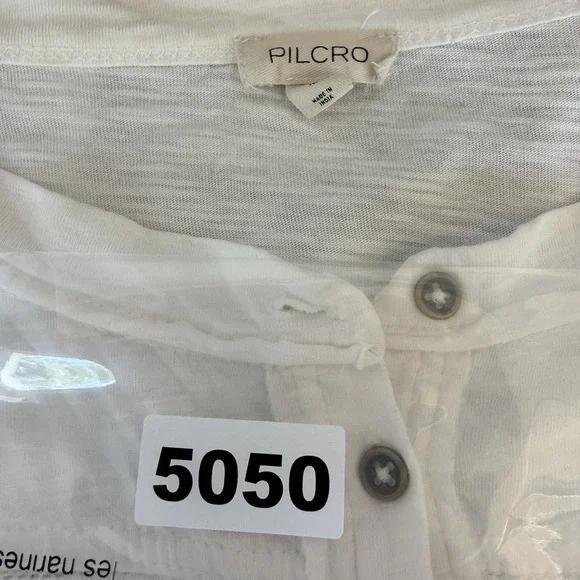 Anthropologie Pilcro White Lace Boxy Top Women M Boho Cottagecore Cotton $98 - Picture 10 of 10